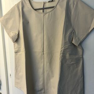 Tan Boxy Short Sleeve Tee